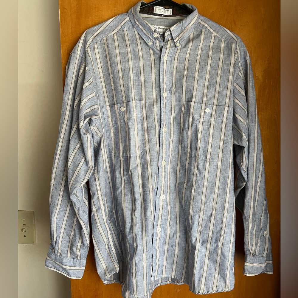 Vintage 90s Claiborne Striped Button Up Long Sleeve size L